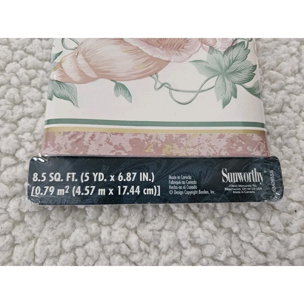 Sunworthy‎ Self Stick Wallpaper Border WL5432 Sea Shells Designs 5 Yards NOS
